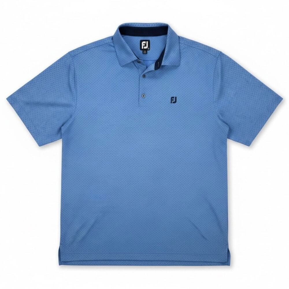 FOOTJOY Men's POLO GOLF SHIRT Blue POLKA DOTS Lightweight Size XL